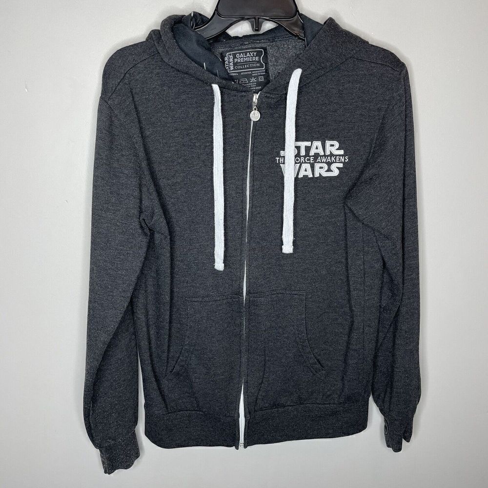 STAR WARS Mens The Force Awakens Galaxy Premiere Full-Zip Hoodie Sweatshirt Sz S